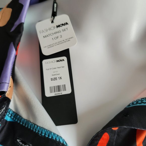 NWT Fashion Nova Multi-Color Pant Set, Color: Multi Color Size: 1X  NWT - Picture 7 of 13